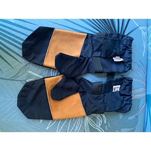 NEW The North Face Blue Leather Palm Waterproof Shell Mitten Gloves 1970 RARE - Picture 1 of 5